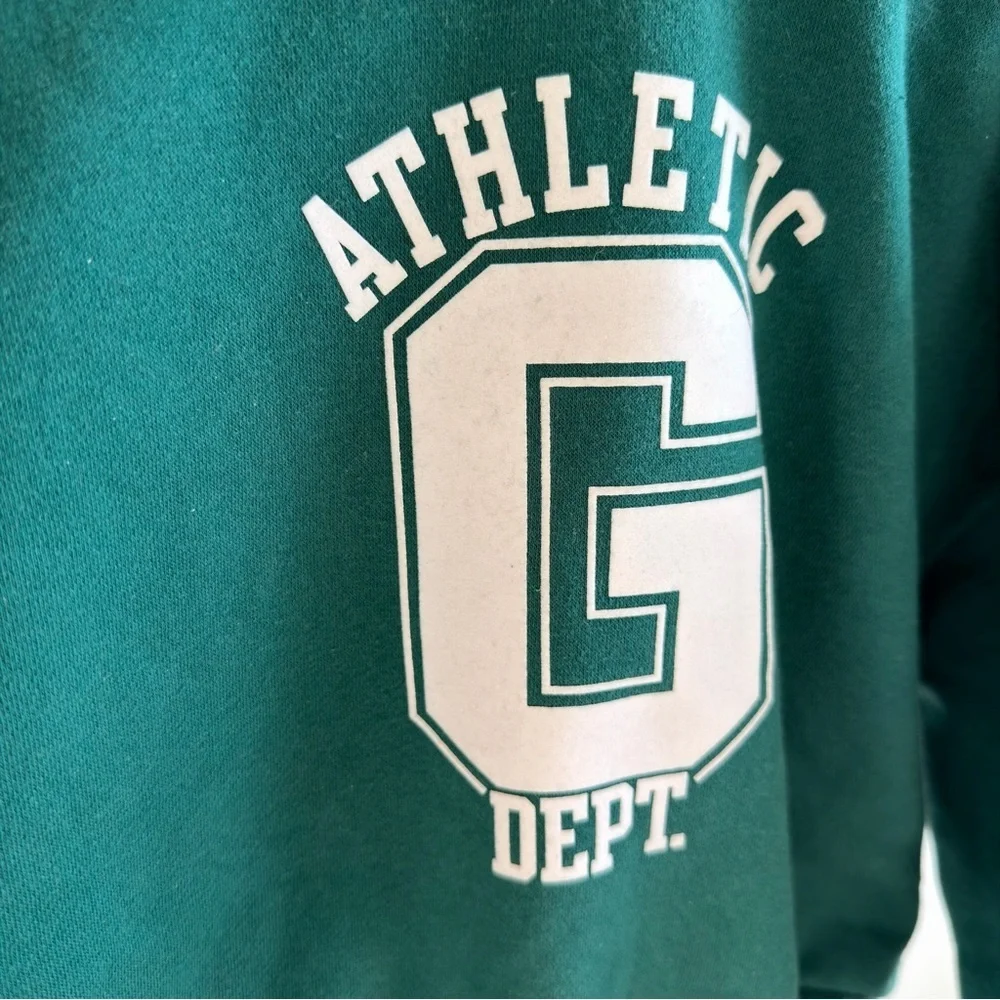 GAP Kids S 6-7 Green Athletic Dept Cropped Hoodie Sweatshirt